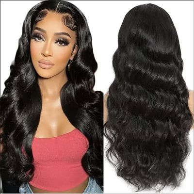 13x4 Lace Front Wigs Body Wave Brazilian Hair with Pre-Plucked with Baby Hair Glueless Lace Frontal Human Hair Wig Natural Color for Black Women (130% Density, 14inch)