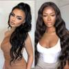 13x4 Lace Front Wigs Body Wave Brazilian Hair with Pre-Plucked with Baby Hair Glueless Lace Frontal Human Hair Wig Natural Color for Black Women (130% Density, 14inch) view 2