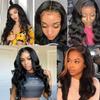 13x4 Lace Front Wigs Body Wave Brazilian Hair with Pre-Plucked with Baby Hair Glueless Lace Frontal Human Hair Wig Natural Color for Black Women (130% Density, 14inch) view 4