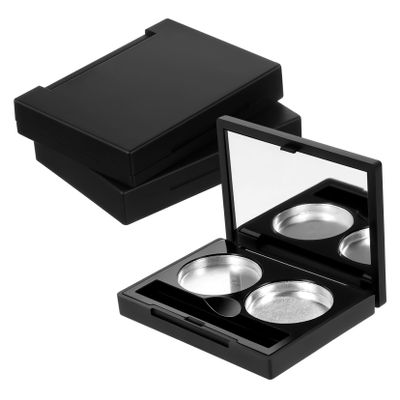Beavorty 3sets Portable Eyeshadow Cases Refillable Blush Powder Organizers for Travel and Compact Lightweight Makeup Storage Aluminum Pans