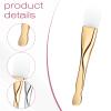 2 PCS Silicone Face Mask Brush Double-End Face Mask Applicator Exfoliating Silicone Facial Brush for Mud Facial Masks (Gold&silver) view 3