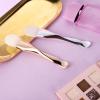 2 PCS Silicone Face Mask Brush Double-End Face Mask Applicator Exfoliating Silicone Facial Brush for Mud Facial Masks (Gold&silver) view 4