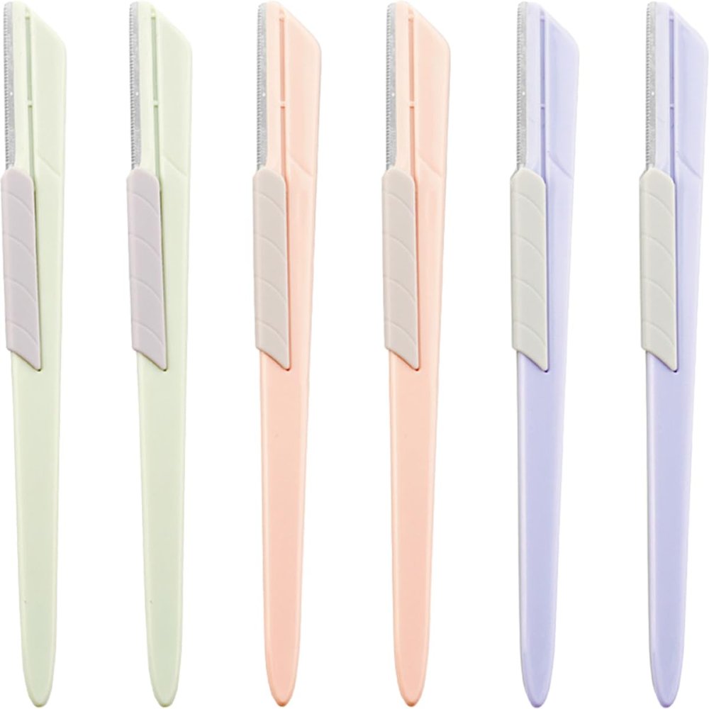 FRCOLOR 6pcs Portable Eyebrow Eyebrow Trimmer Face Hair Shaver with Sliding Cover for Quick and Safe Hair Removal