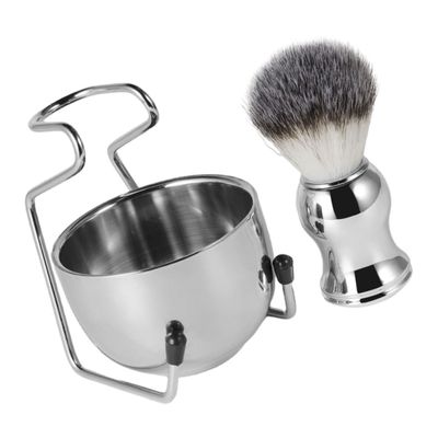 FONDOTIN 1set Beard Accessories Shaving Bowl Brush for Men Preparation Stand Comfortable Shaving Grooming Kit for Daily Use