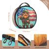 VEKELEE American Flag and Elf Round Makeup Bag for Women, Travel Cosmetic Organizer Bag with Adjustable Dividers Portable Artist Makeup Bags for Cosmetics Jewelry Accessories view 3