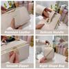 BIVIZKU Large Capacity Checkered Makeup Bags Portable Travel Cosmetic Bags Open-Flat Toiletry Bag for Women Girls Make Up Organizer with Divider Pouch Zipper Bag (C-White) view 3