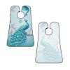 UTRSIFB Beard Trimming Hair Catcher Blue Peacock and White Flowers, Non-Stick Bib Apron, Waterproof, Great for Men's Shaving & Grooming view 2