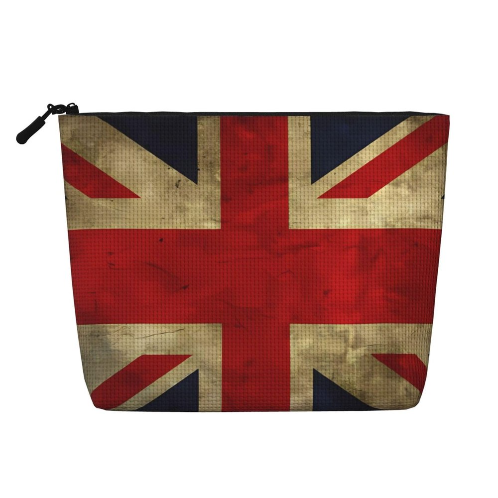 HJBNW Travel Makeup Bag for Women Large Capacity Cosmetic Bags Waterproof Portable Toiletry Bag British Flag Make Up Bags with Zipper Aesthetic Makeup Organizer for Ladies Gift