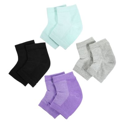 Baluue 4pairs Cracking Heel Socks Open Toe Gel Heel Socks Foot Car Moisturizing for Women Men
