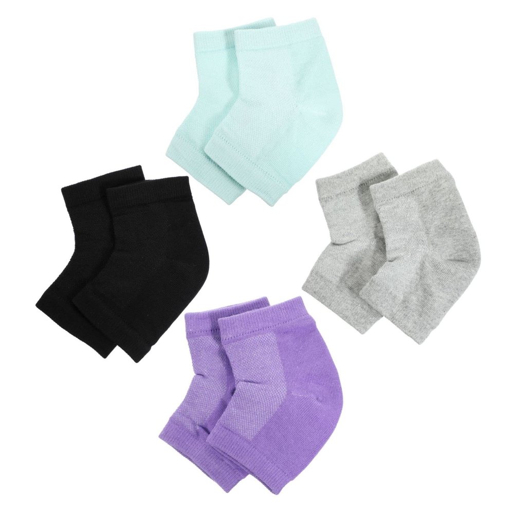 Baluue 4pairs Cracking Heel Socks Open Toe Gel Heel Socks Foot Car Moisturizing for Women Men