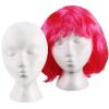 gihusrzx Foam Mannequin Head (1 Pack) - White Foam Wig Stand Head Model for Wigs, Hats, Masks, Hairpieces, Arts, Crafts, DIY Projects, Salon Display, Salon Home and Travel Use White view 2
