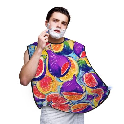 UTRSIFB Beard Shaving Apron, Non-Stick Hair Catcher, Waterproof, Essential for Grooming & Trimming, Fruits Exotic Ornament Art
