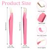 2pcs Lash Cluster Tweezers for Eyelash Extensions Straight and Curved Volume Lash Tweezers Set Lashes Cluster Tweezer for Volume Lashes Extensions, Crafting, Girls Women Beginners view 2