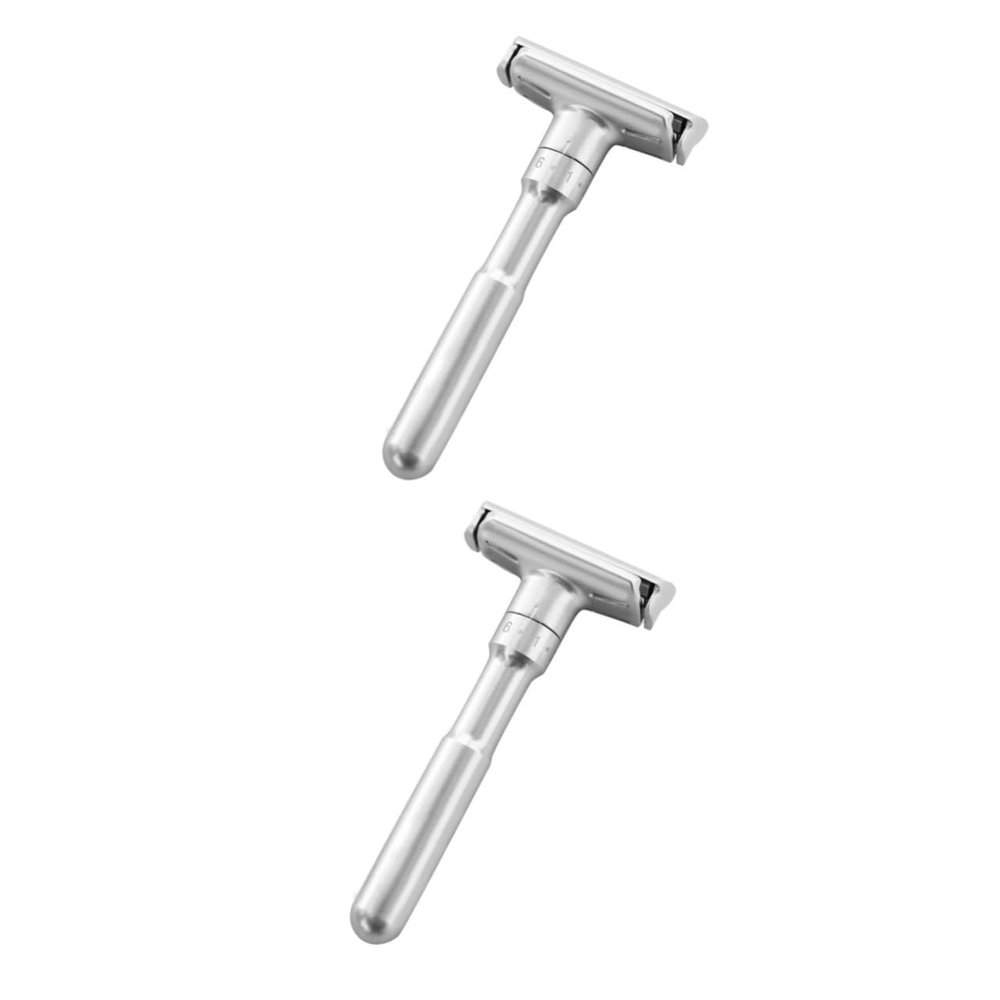 BESTYASH 2pcs Manual Double Edge Razor Holder for Shower Men Shaving Machine Blades Beard Trimmers Adjustable Shaving Machine
