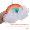 Baluue 2pcs Kids Bath Sponges, Rainbow Design Shower Scrubbers, Exfoliating Sponge for Children, Kids Body Scrubber Multi-Color view 2