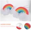 Baluue 2pcs Kids Bath Sponges, Rainbow Design Shower Scrubbers, Exfoliating Sponge for Children, Kids Body Scrubber Multi-Color view 4