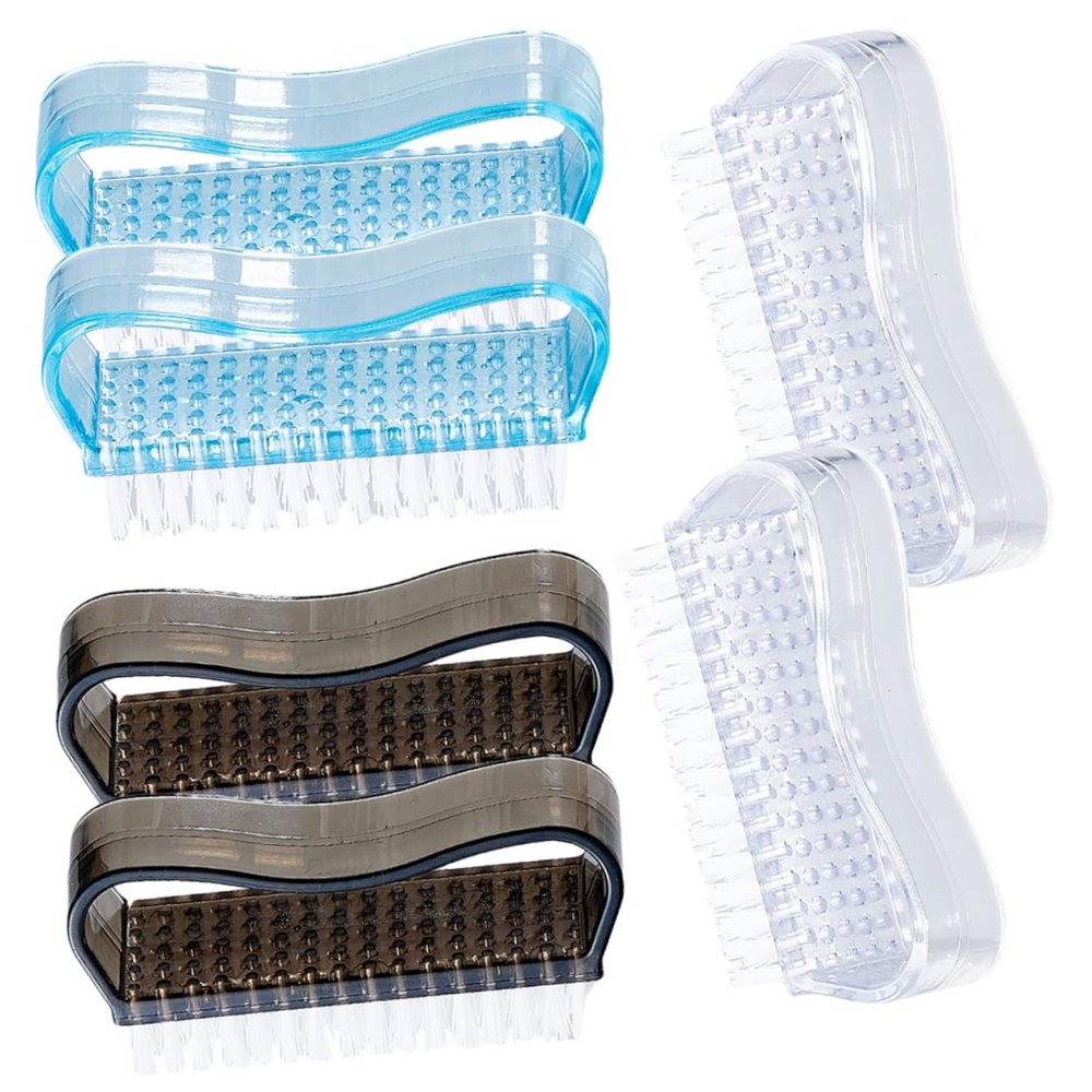 ELAYARD 6pcs Fingernail Scrub Brush Nail Brush for Cleaning Fingernails Nail Art Supplies