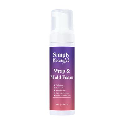 Simply Beautyful Wrap & Mold Foam, Lightweight Hair Styling Foam, Curl Defining, 6.76 FL OZ