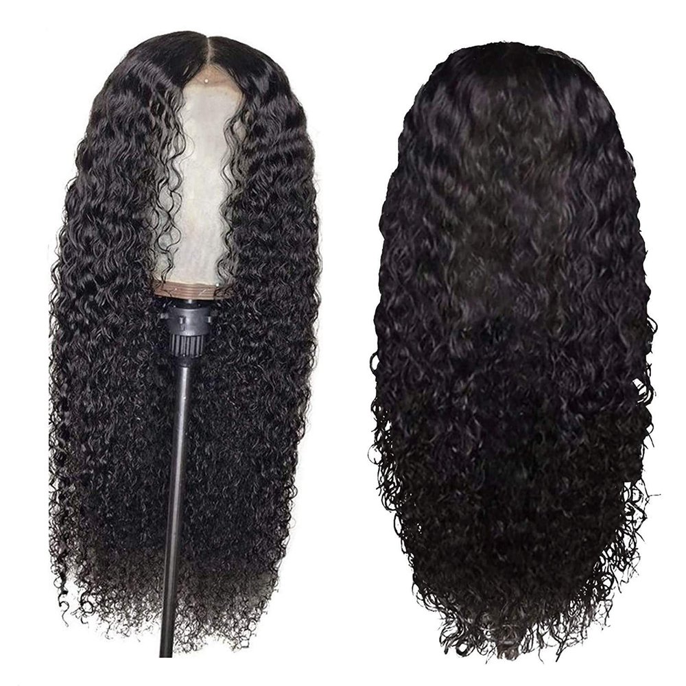 24 Inch Long Curly Synthetic Wigs for Black Women, Realistic Natural Looking Curly Wigs,Wavy Fake Hair Pieces for Women,Deep Wave Wigs for Daily Cosplay Party Outdoor Use