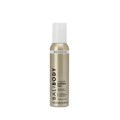 Bali Body 1-Hour Express Self Tanner Foam  Dark Shade, Fast-Drying, Streak-Free, Lightweight Formula for a Natural, Flawless Tan  Self Tan, Fake Tan, Vegan & Cruelty-Free (127 ml/4.05 fl oz)