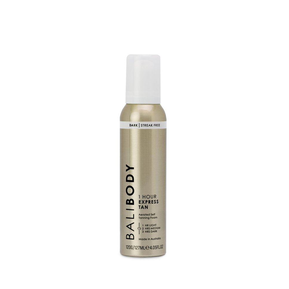 Bali Body 1-Hour Express Self Tanner Foam  Dark Shade, Fast-Drying, Streak-Free, Lightweight Formula for a Natural, Flawless Tan  Self Tan, Fake Tan, Vegan & Cruelty-Free (127 ml/4.05 fl oz)