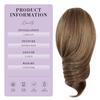 12 Inch Ponytail Extension - Clip in Ponytail Hair Extensions, Curly Wavy Pony Tails Hair Extensions, Synthetic Claw Clip Ponytail Extension for Women (Color: Light Brown With Blonde Highlights) view 3