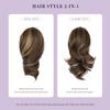 12 Inch Ponytail Extension - Clip in Ponytail Hair Extensions, Curly Wavy Pony Tails Hair Extensions, Synthetic Claw Clip Ponytail Extension for Women (Color: Light Brown With Blonde Highlights) view 4