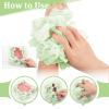 2 PCS Loofah Washcloth, 2 in 1 Bar Soap Loofah Pouch with Drawstring, Exfoliating Mesh Shower Ball for Face & Body Cleansing for Smooth Skin view 3