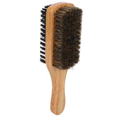 Medium and Firm Fir Beard Brush, Double Sided Mustache Brush Beard Grooming Tool for Smoothing Forming and Maintaining Wave Styles