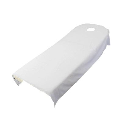 Cover Sheet for Massage Table Designed for SPA Use with Hole, White