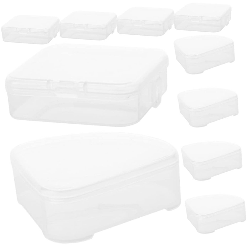 ARTSEWPLY 10pcs Makeup Sponge Storage Box Portable Makeup Sponge Holder for Travel Includes Triangular and Square Puff Cases for Clean and Convenient Storage