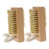 ASAKKURA 2pcs Ergonomic Wood Fingernail Cleaning Brushes Soft Bristles for Gentle Nail Care for Manicure and Grooming Compact Design for Travel and Home Use view 1