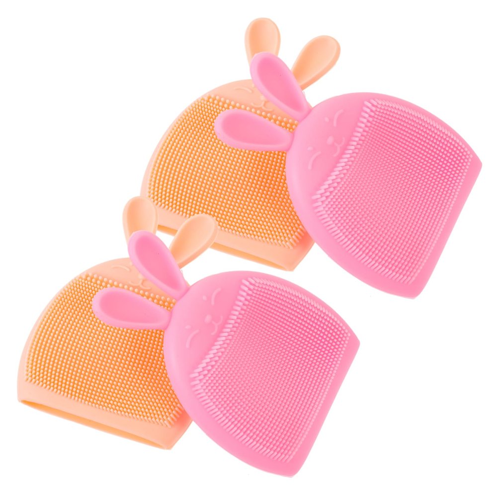 ARTSEWPLY 4pcs Face Brush Rabbit Face Wash Silicone Bristles Exfoliating Cleanser for Women