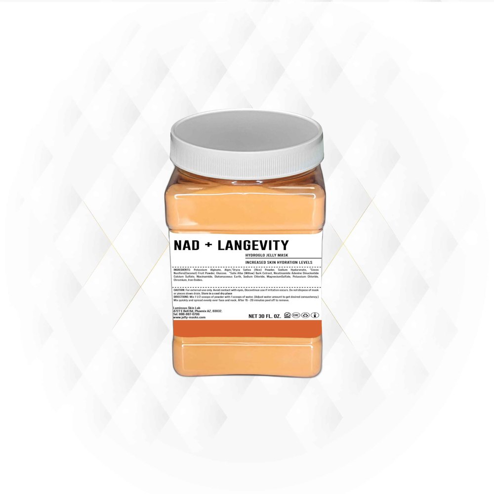 NAD+ Longevity Jelly Mask - Professional Peel Off Jelly Facial Mask for Hydration & Glow - Vajafacial Jelly Mask - Spa Grade Skincare Mask for Home Use, HydroGlo Jelly Mask |12 Applications (30 Fl Oz)