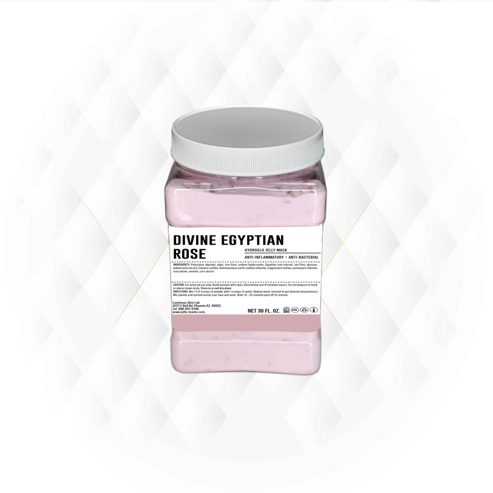 Divine Egyptian Rose Jelly Mask - Professional Hydro Glo Peel Off for Hydration, Soothing Skin & Glow - Spa Grade Skincare for Home Use - Vajafacial Jelly Mask |12 Applications (30 Fl Oz)