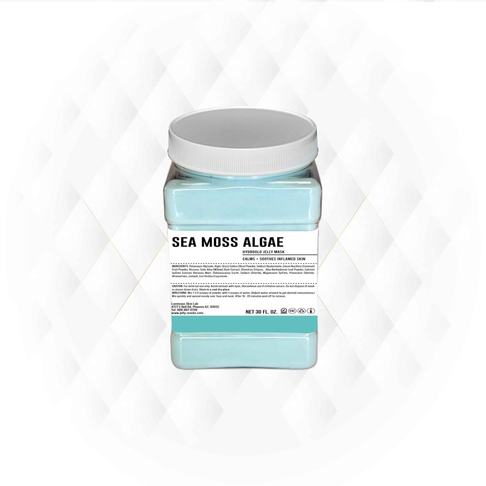 Sea Moss Algae Jelly Mask - Professional Grade Hydro Glo Peel Off for Skin Hydration, Soothing Glow - Suitable for All Skin Types, Vajafacial Jelly Mask | 12 Applications (30 Fl Oz)