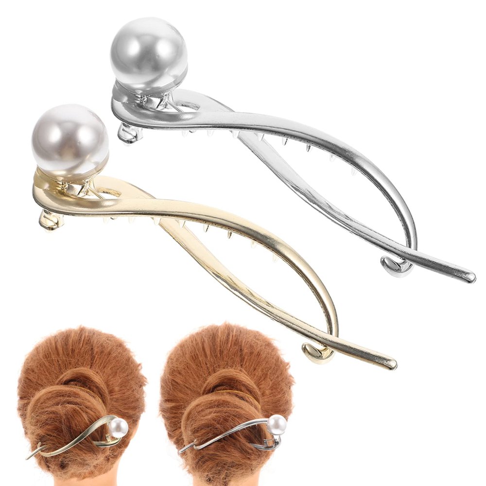 ARTSEWPLY 4Pcs Pearl Hair Clips for Women Metal Decorative Barrettes Animal Print Simple Hairpins for Girls for Everyday Use and Special Occasions