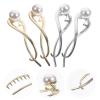 ARTSEWPLY 4Pcs Pearl Hair Clips for Women Metal Decorative Barrettes Animal Print Simple Hairpins for Girls for Everyday Use and Special Occasions view 3