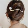 ARTSEWPLY 4Pcs Pearl Hair Clips for Women Metal Decorative Barrettes Animal Print Simple Hairpins for Girls for Everyday Use and Special Occasions view 4