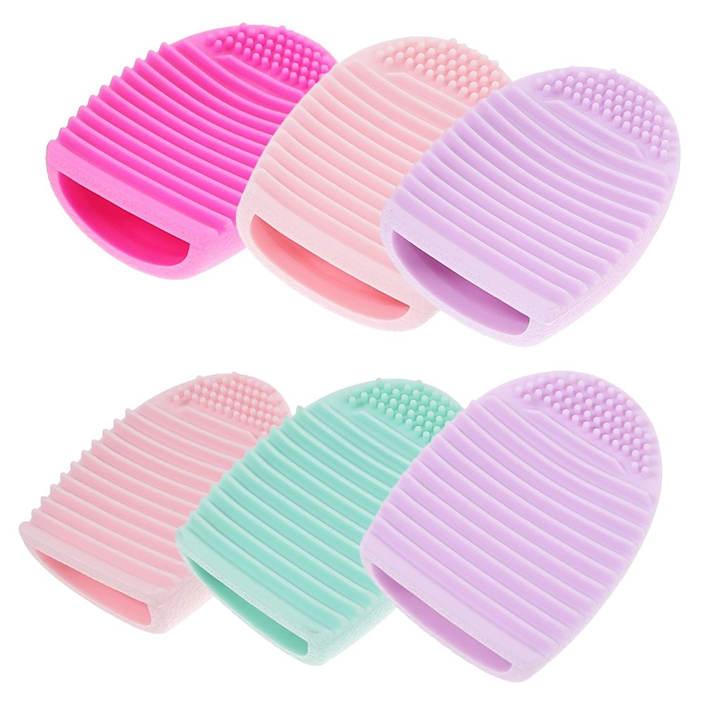 DEARMAMY 6pcs Makeup Brush Cleaning Mat Beauty Brush Cleaning Pad for Home Salon