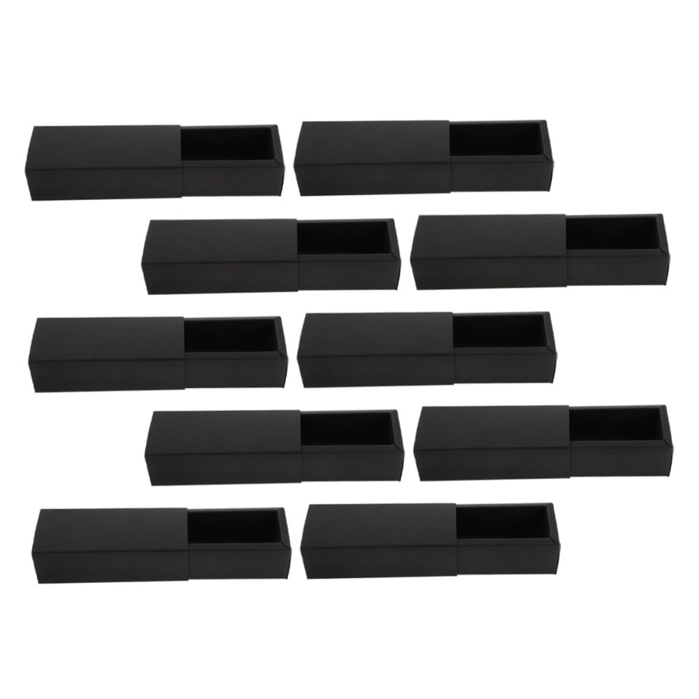 Beaupretty 10pcs Elegant Kraft Paper Lipstick Organizers Multi-purpose Jewelry Wrapping Box Travel-friendly Makeup Case