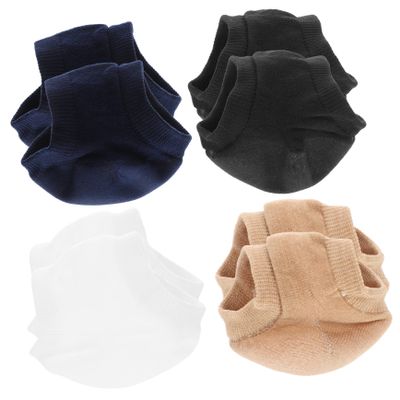 Baluue 4pairs Moisturizing Heel Socks Toeless Comfortable Gel Socks for Dry Cracked Feet Protective and Hydrating Heel Covers White Skin Color Black Blue
