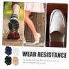 Baluue 4pairs Moisturizing Heel Socks Toeless Comfortable Gel Socks for Dry Cracked Feet Protective and Hydrating Heel Covers White Skin Color Black Blue view 4