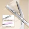 Eyebrow Scissors for Women, Stainless Steel Beauty Scissors with Comb, Precision Trimming Tool for Brows & Facial Hair, Sharp Blades with Safety Guard, Compact & Travel-Friendly (Yellow) view 3