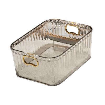 Acrylic Makeup Storage Bin Jewelry Organizer Built in Handles 23.3x15.7x8.8cm Storage Basket Versatile for Kitchen Accessory, Clear