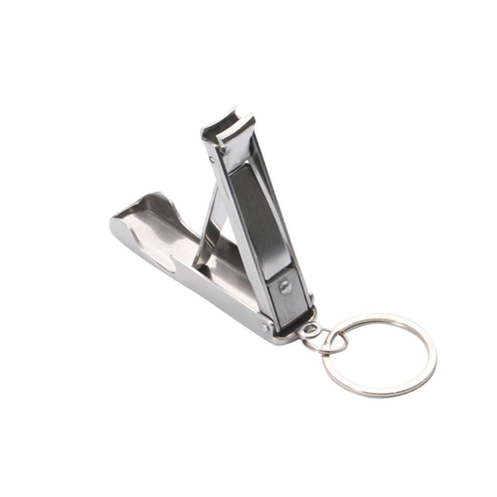 Baluue Folding Nail Clipper with Key Stainless Steel Manicure Tool Compact Design for Easy Use Ergonomic Durable for Travel and Everyday Grooming