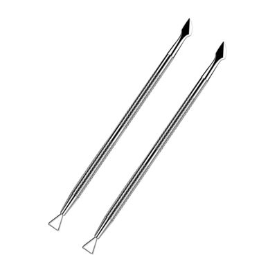 GALPADA Double-Ended Nail Cuticle Remover Tool 2pcs Stainless Steel Pusher for Manicure and Pedicure Silver Cuticle Cleaner for Fingernails and Toenails