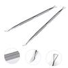 GALPADA Double-Ended Nail Cuticle Remover Tool 2pcs Stainless Steel Pusher for Manicure and Pedicure Silver Cuticle Cleaner for Fingernails and Toenails view 2