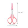 DEARMAMY 3pcs Stainless Steel Eyelash Scissors Portable Beauty Tools for Eyebrow Eyelash and Nose Hair Grooming Includes Pink Curved White Straight and Blue Rounded Scissors for Home and view 2