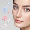 DEARMAMY 3pcs Stainless Steel Eyelash Scissors Portable Beauty Tools for Eyebrow Eyelash and Nose Hair Grooming Includes Pink Curved White Straight and Blue Rounded Scissors for Home and view 3